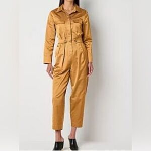 Worthington Long Sleeve Gold Jumpsuit